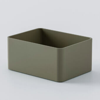 Exceptional Norah Design CUBA 03 washbasin crafted in muted olive green Norahcryl with a velvety matte texture