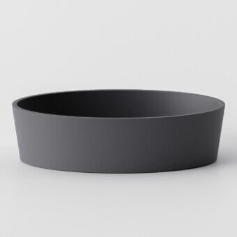 Exceptional Norah Design EYBA 03 washbasin crafted in dark gray Norahcryl with a smooth matte texture