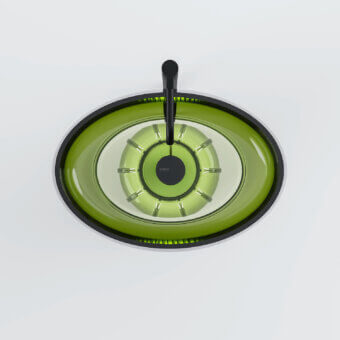 Superior Norah Design EYCN 01 sink sculpted in Norahcrystal with tiered glossy light green and matte dark green layers