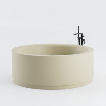 Distinguished Norah Design RNBT 02 bathtub crafted in Norahcryl with a velvety matte finish and hand-painted exterior
