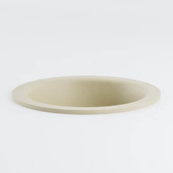 Distinguished Norah Design RNBT 03 bathtub built for floor-level installation in pale beige Norahcryl with a velvety matte finish