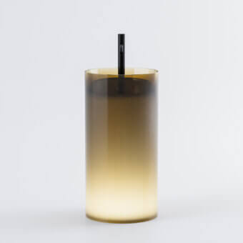 Exceptional Norah Design RNCN 01 washbasin crafted in translucent amber and gold gradient Norahcrystal with meticulous finishing