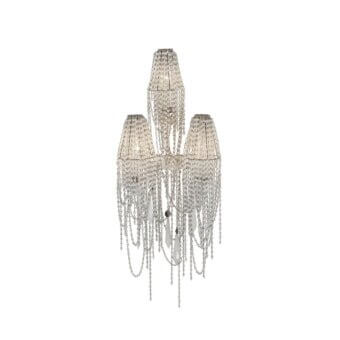 Superior Patrizia Garganti Burlesque crystal pendant wall lamp with a silver-toned metallic structure and delicate crystal beads