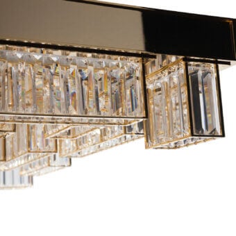 Captivating Patrizia Garganti Gisele XL suspension lamp crafted in steel with clear glass elements and glossy black finish