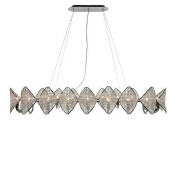 Distinguished Patrizia Garganti Holly suspension lamp with rhombus modules and polished metallic finish crafted in Italy