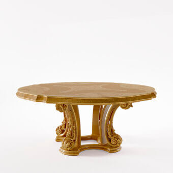 Exceptional Riva Mobili D'Arte 22091 table crafted in Italy with golden brown wood and glossy finish