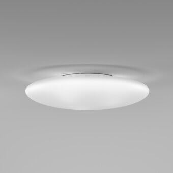 Distinguished Vistosi Saba ceiling lamp crafted in satin-finish blown glass with a smooth matte white finish