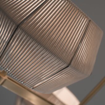 Architectural Patrizia Garganti Novecento wall lamp with brown eco leather lampshade and warm muted gold finish