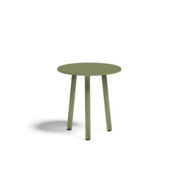 Distinguished Atmosphera Dream side table with aluminum frame and top in sleek olive green epoxy paint