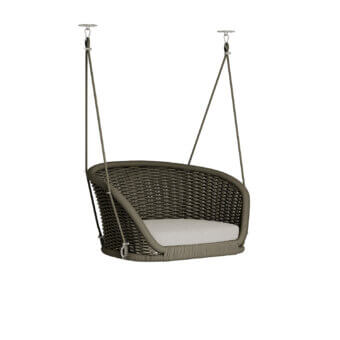 Exceptional Atmosphera Ludo swing crafted in muted gray-brown hand-woven material with a tactile textured finish