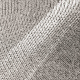 Superior Atmosphera Michelangelo rug crafted in neutral beige from polyester and hand-woven polypropylene with spiraling texture