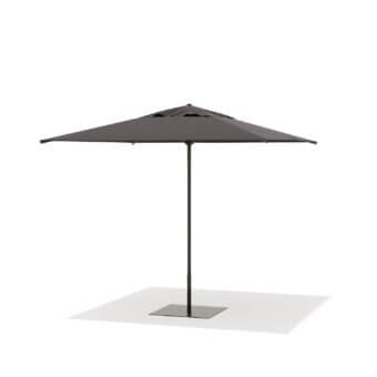 Superior Atmosphera Once Umbrella parasol with dark charcoal gray acrylic canopy and enduring aluminum frame