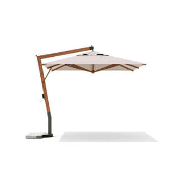 Distinguished Atmosphera River Lux 2.0 umbrella with wood-effect aluminum pole and durable acrylic fabric in a neutral beige finish
