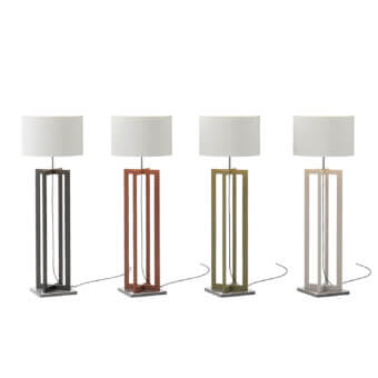 Elegant Atmosphera Vertigo floor lamp with sleek aluminum and white textilene, finished in matte dark gray
