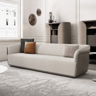 Superior Capital Allure sofa with a light neutral beige textile and ergonomic design crafted for refined comfort