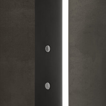 Distinguished Contardi Fly floor lamp in dark gray with matte metal and synthetic light diffuser offering dual illumination