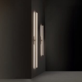 Distinguished Contardi Fly Wall Lamp crafted in metal with translucent diffusion panels and a matte finish