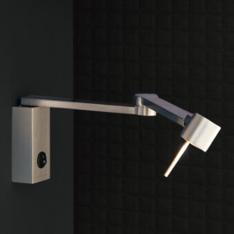 Distinguished Contardi Manhattan wall lamp with a satin metal finish and adjustable double-jointed arm crafted in Italy