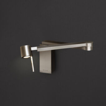 Superior Contardi Manhattan wall lamp crafted in metal with a satin gray finish and adjustable double-jointed arm