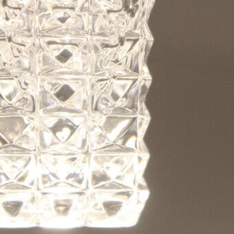 Exceptional Contardi Mikado suspension lamp crafted with rectangular brass tubes and exquisitely engraved crystal cubes in a highly glossy finish