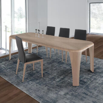 Exceptional Ivano Antonello Italia Igor dining table crafted in wood veneer with a smooth satin finish