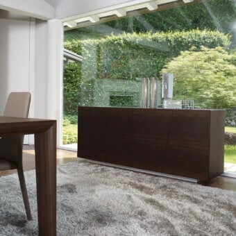 Captivating Ivano Antonello Italia Parigi sideboard crafted from wood with a satin finish and aluminum base