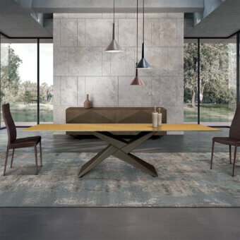 Rialto Dining Table - Forged Annealed Glass Top