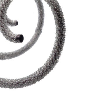 Exquisite Patrizia Garganti 1180 wall lamp with a silvery-gray crystal web and faceted bead texture