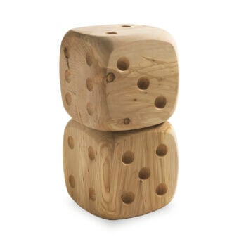 Distinguished Riva 1920 Dadone stool carved from Cedar of Lebanon wood with a matte finish highlighting natural grain