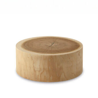 Luxury Riva 1920 Eco coffee table crafted in light natural scented cedar with raw untreated surface