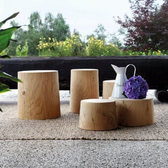 Exceptional Riva 1920 Legno Vivo coffee table crafted in light brown wood with visible knots and a matte finish