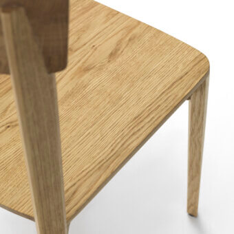 Distinguished Riva 1920 Mia Wood chair crafted in light warm brown solid wood with a smooth satin sheen finish