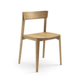 Superior Riva 1920 Mia Wood chair crafted in light to medium warm brown solid wood with a satin finish
