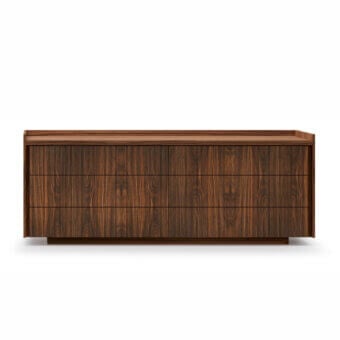 Distinguished Riva 1920 Revo Night dresser crafted in solid wood with a satin finish and striking vertical grain