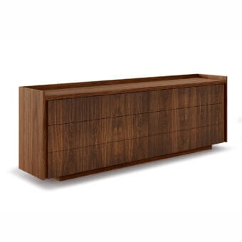 Exceptional Riva 1920 Revo Night dresser crafted in medium-dark wood with satin finish and innovative vertical processing