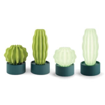 Superior Serralunga Cactus sculpture with lime green form built in recyclable LLDPE and textured finish