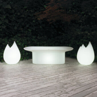Superior Serralunga Luba bench crafted in bright white LLDPE plastic with a suede-like finish offering generous curves and minimalist design