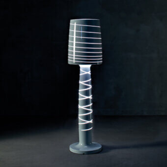 Distinguished Serralunga Miss Jane & Lady Jane floor lamp crafted in linear low-density polyethylene with a lacquered finish