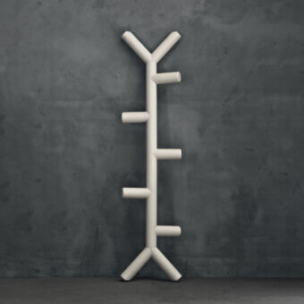 Exceptional Serralunga Ramo coat stand crafted in recyclable LLDPE with a smooth matte off-white finish