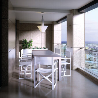 Exceptional Serralunga Regista armchair with a crisp white polyamide frame and Batyline fabric construction