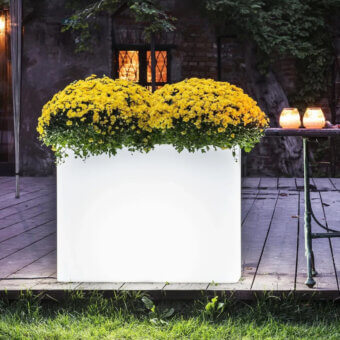 Exceptional Serralunga Rettangolare O/E planter crafted in recyclable LLDPE with a smooth matte finish