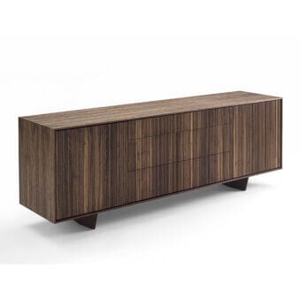 Exceptional Riva 1920 Vela sideboard crafted in medium-dark brown solid wood and blockboard with a satin finish