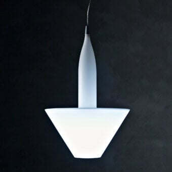 Exceptional Serralunga Bonheur lamp crafted in bright white LLDPE with a translucent, matte finish