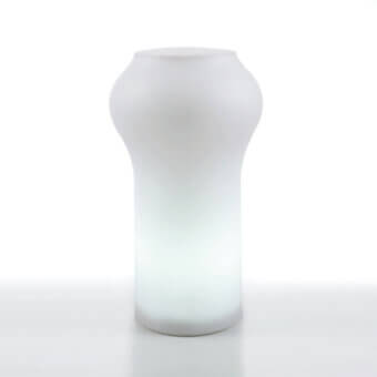 Exclusive Serralunga Floret floor lamp sculpted from translucent LLDPE with a frosted satin finish