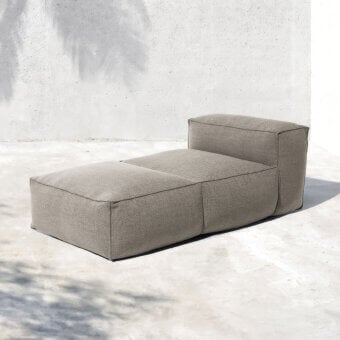 Luxury Gart Mediterraneo Lounger with low‑profile rectangular silhouette, taupe neutral fabric, matte finish