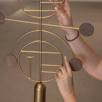 Wooden Dots Suspension Lamp - Multi-Piece
