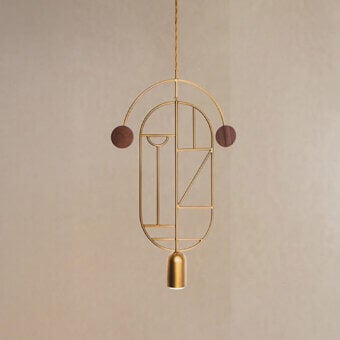 Wooden Dots Suspension Lamp - Single-Piece