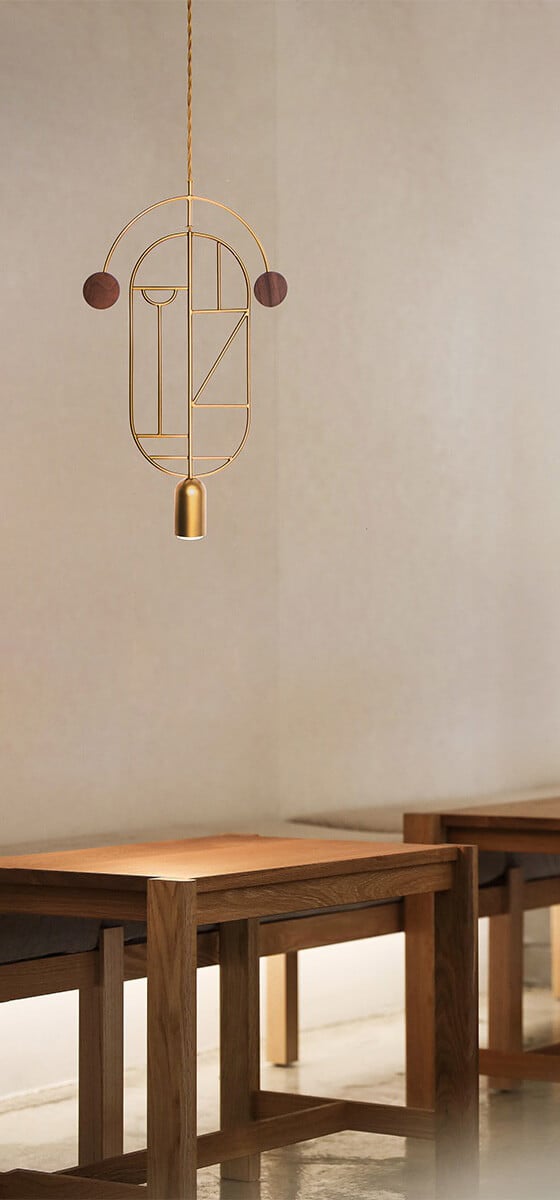 Wooden Dots Suspension Lamp - Single-Piece #2