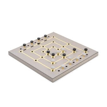Mill Game Set - Golden Grid