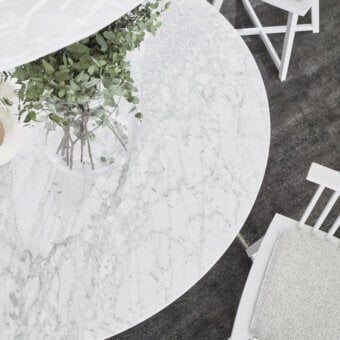 Sophisticated Gervasoni Gray 24 armchair crafted from matte white ash wood with a slatted backrest and textile cushion
